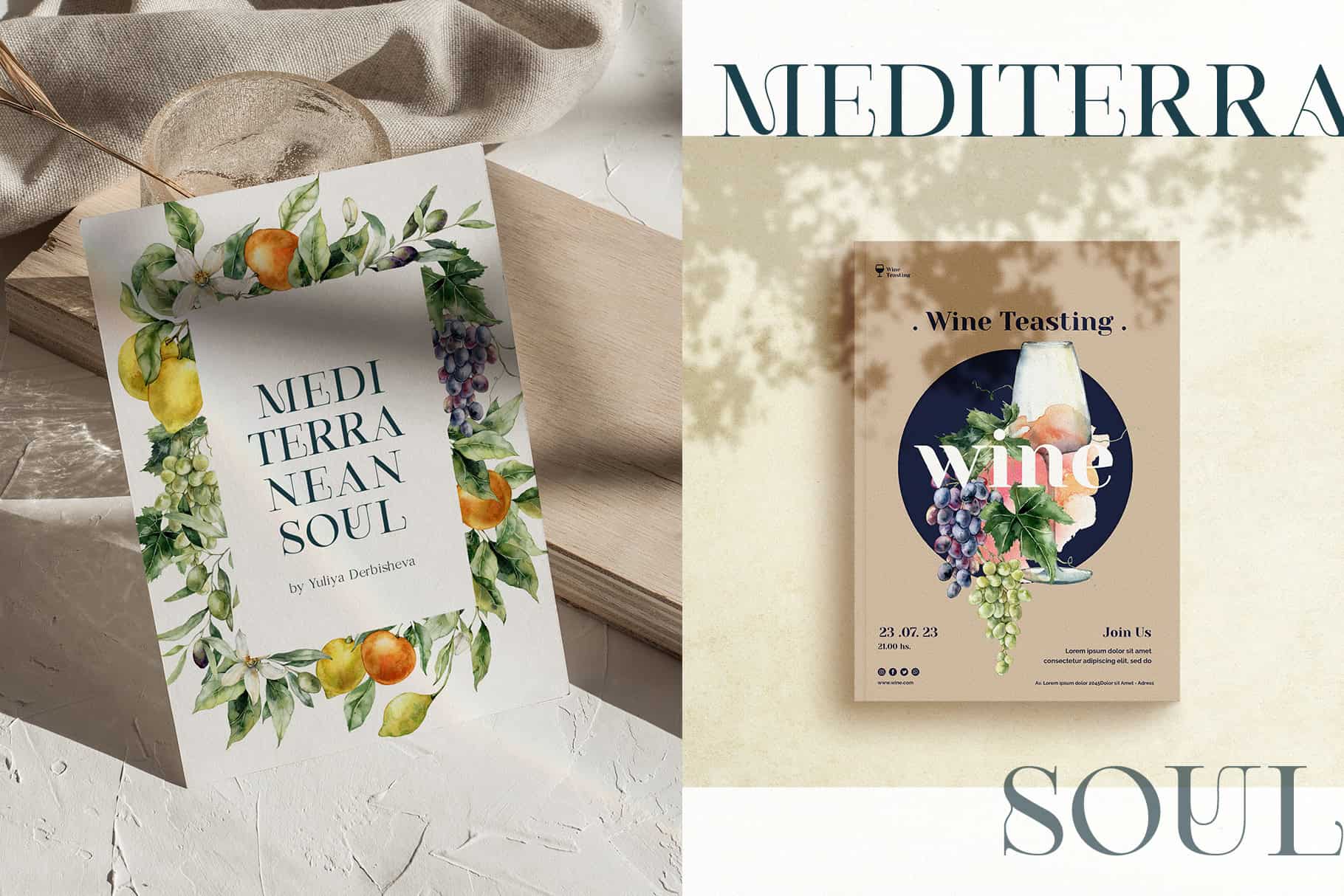 Mediterranean soul citrus & tiles watercolor illustrations - Image 3