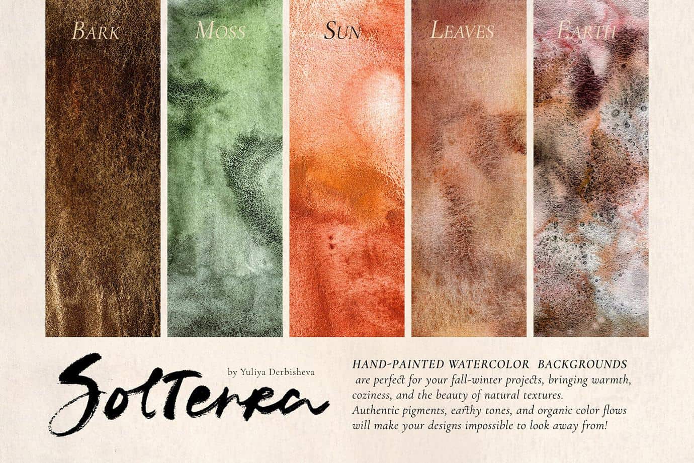 Autumn & Fall Paper Textures – Cozy Watercolor Backgrounds with Stripes, Plaid & Polka Dots | Solterra - Image 4