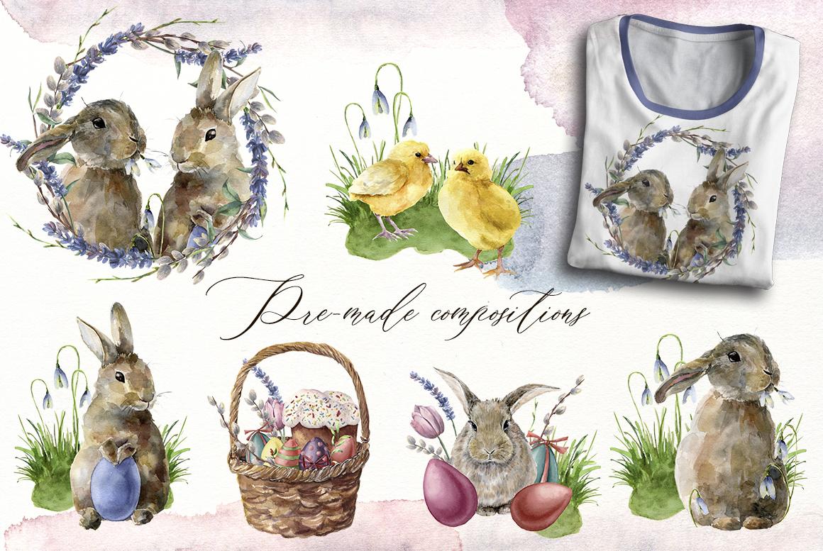 Happy Easter Watercolor bundle - Image 4