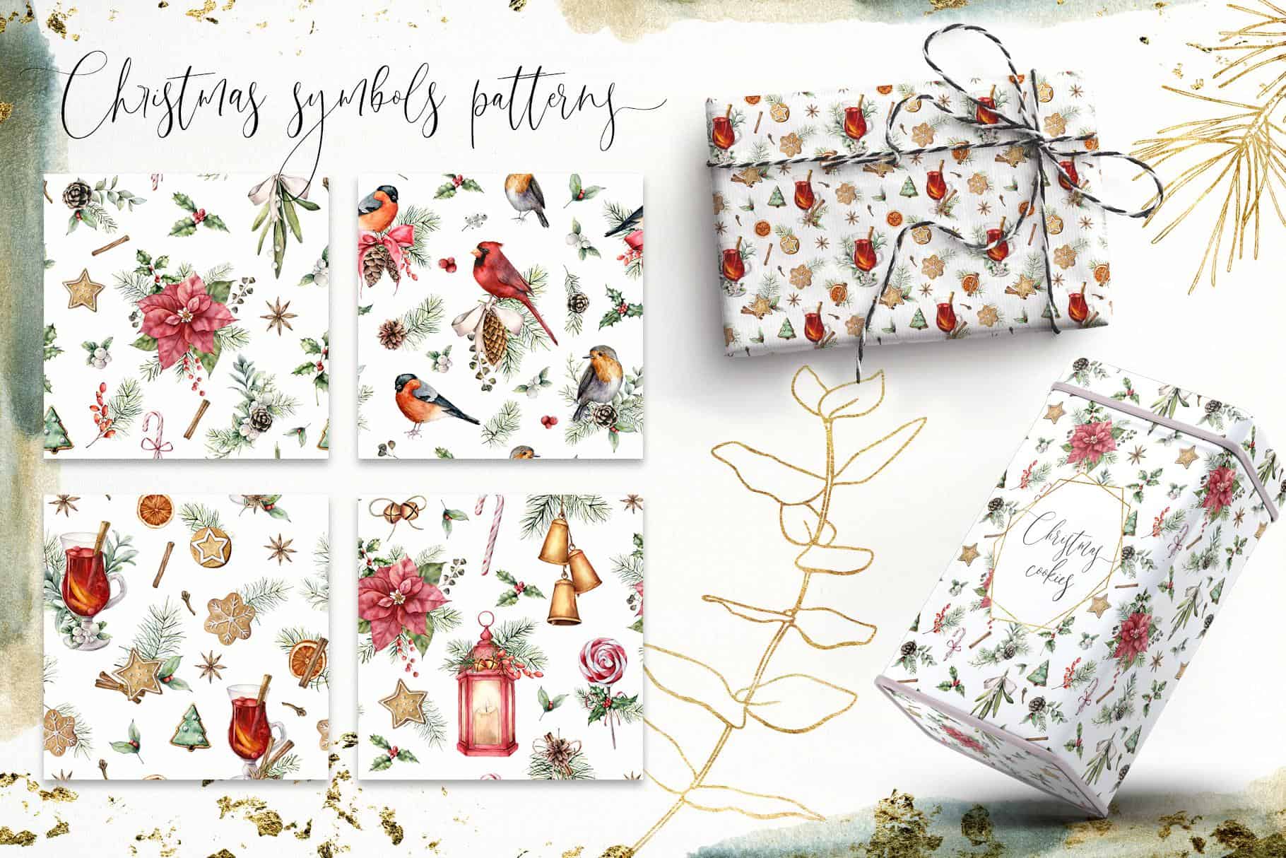 Vintage Christmas surface patterns design festive kit - Image 4
