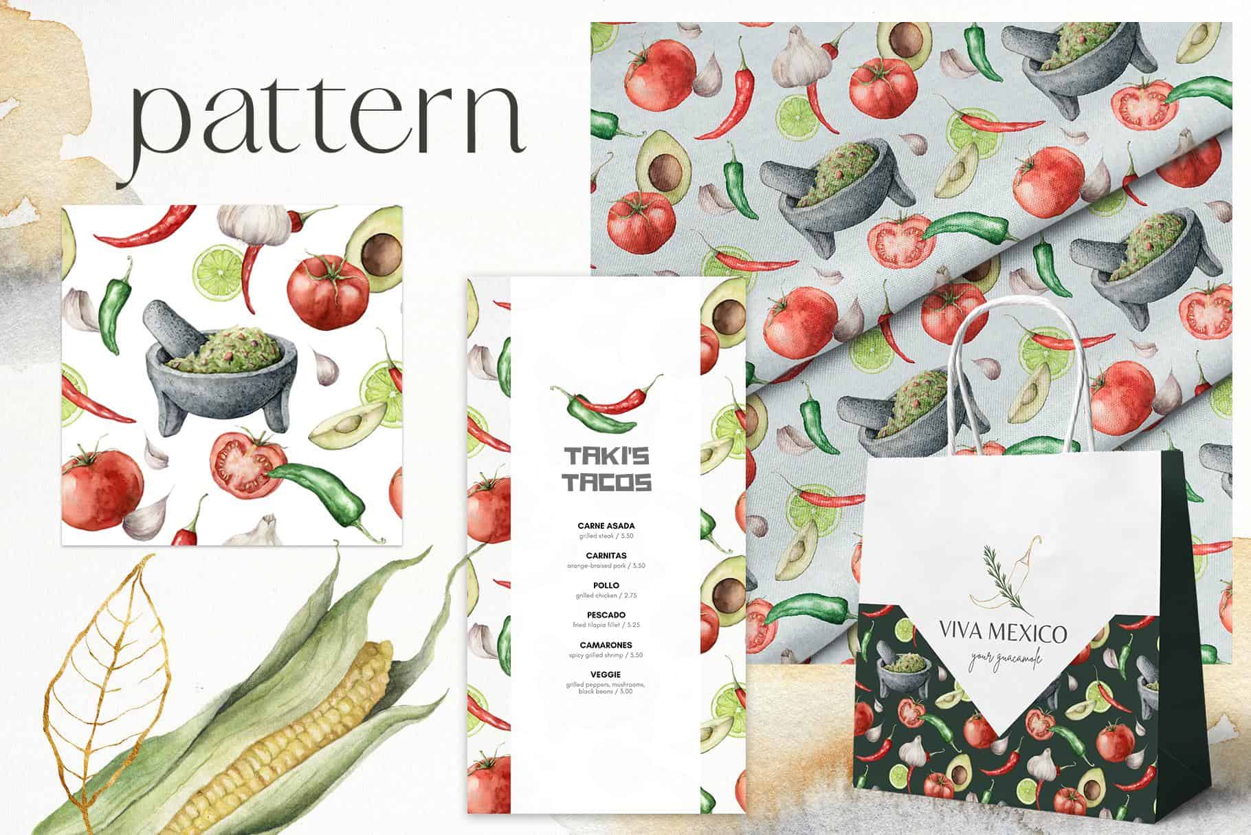 Watercolor Mexican food collection - Image 4