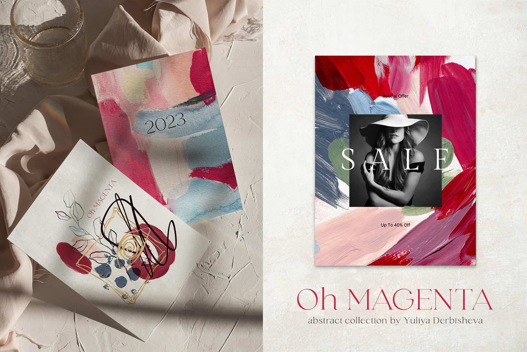 Oh Viva Magenta abstract backgrounds and flowers - Image 4