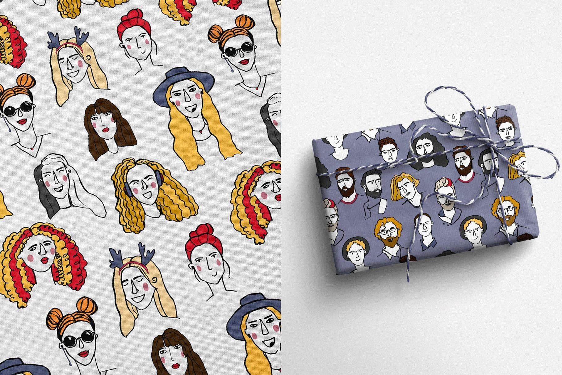 Bright People Vector Hand-Drawn Cartoon Faces - Image 4