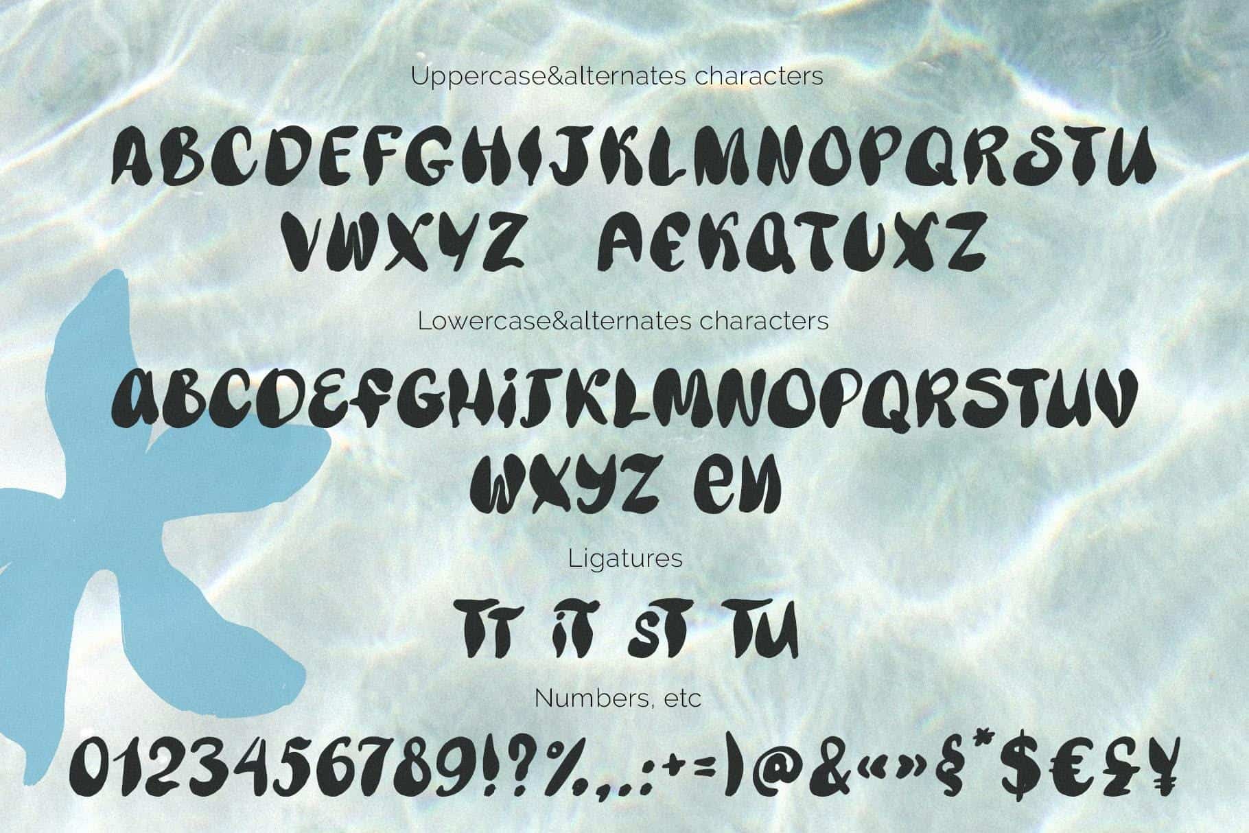 Coastal soul wavy groovy handwritten font + sea illustrations - Image 5