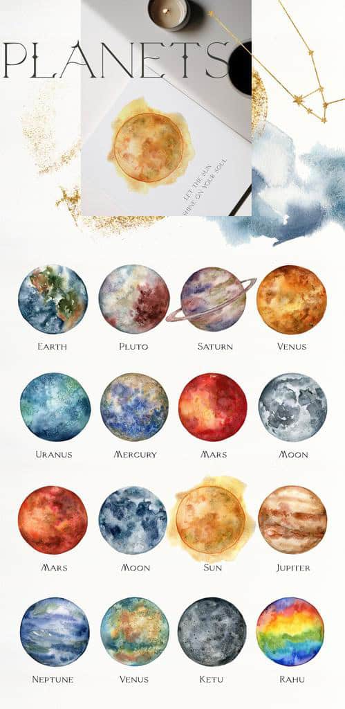 ASTROLOGY zodiac signs illustrations watercolor - Image 5