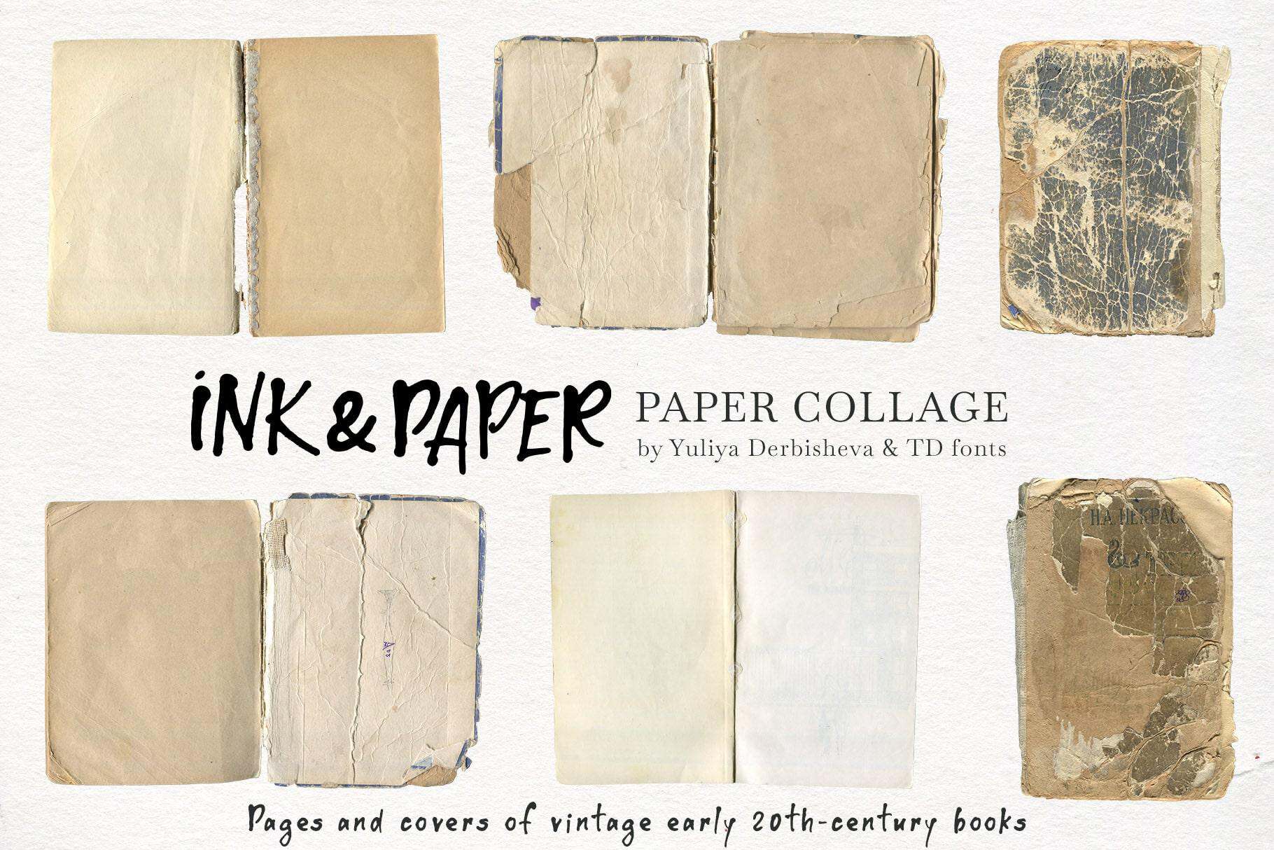 Ink & Paper collage elements mix media abstract backgrounds - Image 6
