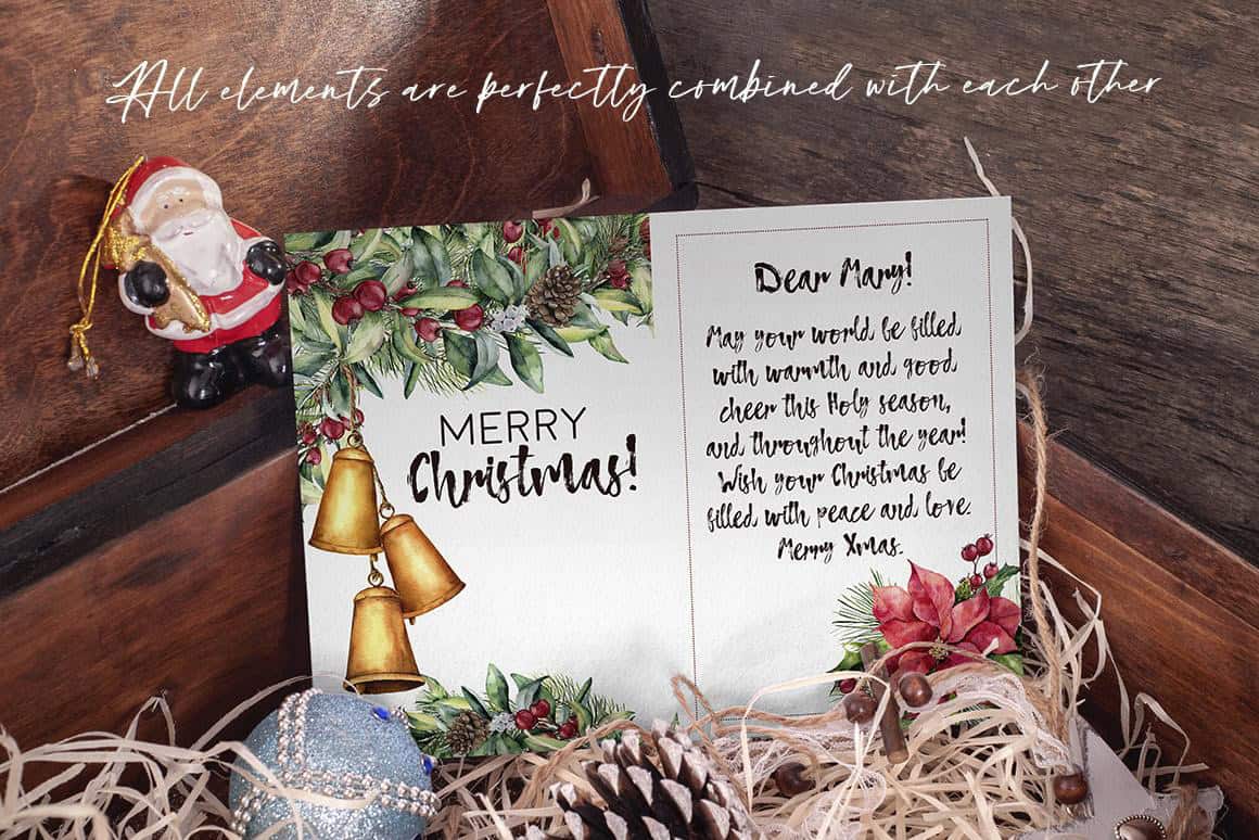 Delicate Christmas: a scandinavian watercolor Wonderland illustrations - Image 6