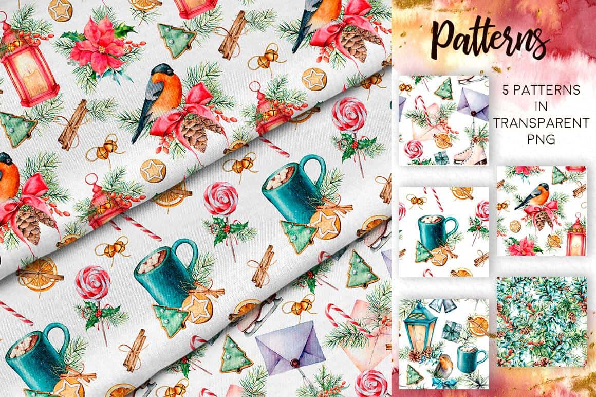 Christmas traditions watercolor festive illustrations and design - Image 6