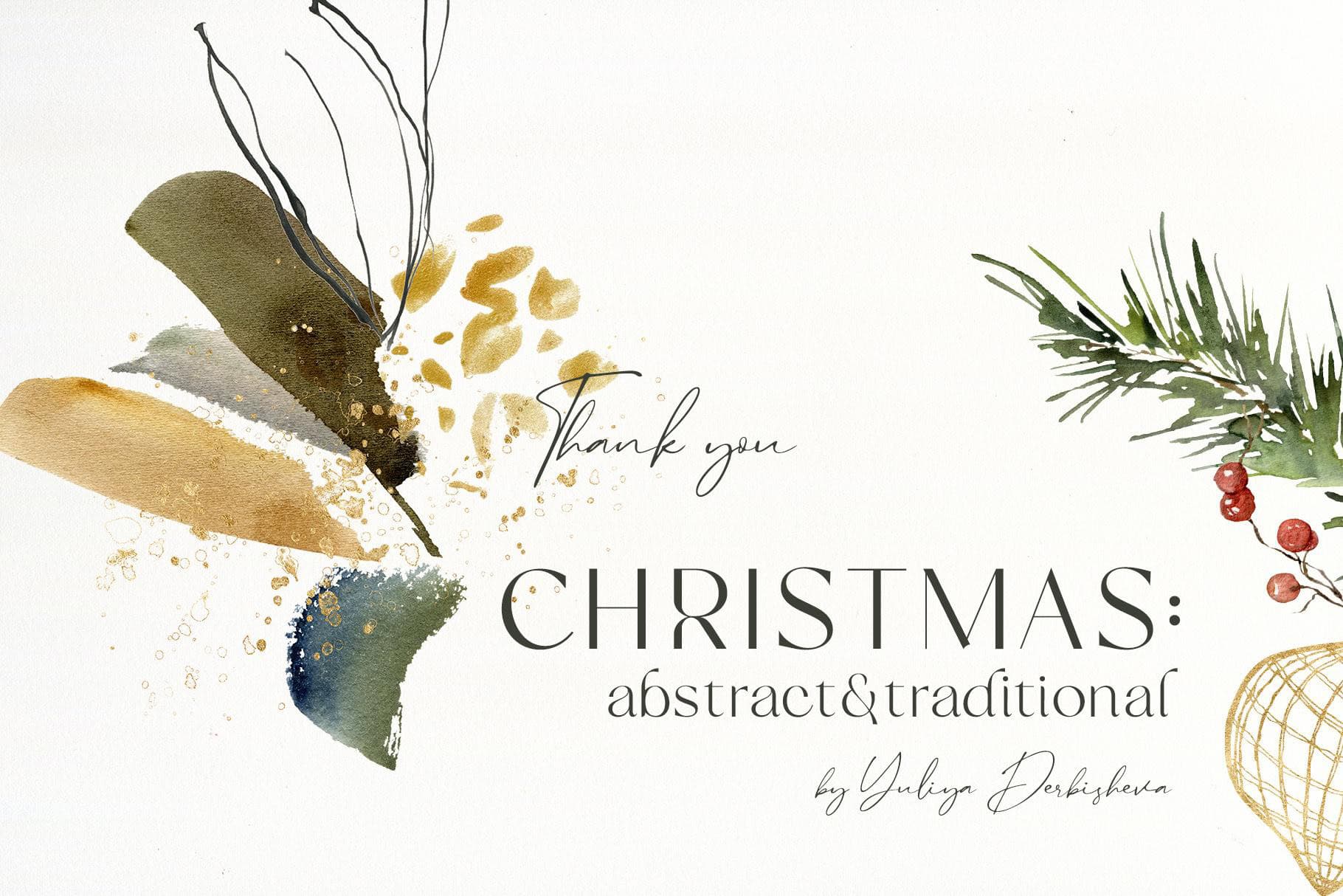 Traditional & Abstract Christmas Floral illustrations and Backgrounds for Design and Decor - Image 6