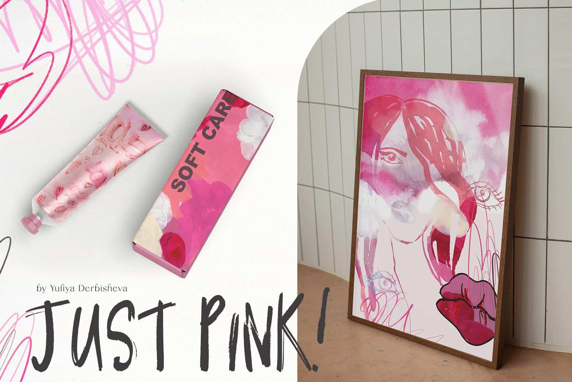 Just Pink Barbiecore collage illustrations and backgrounds - Image 6