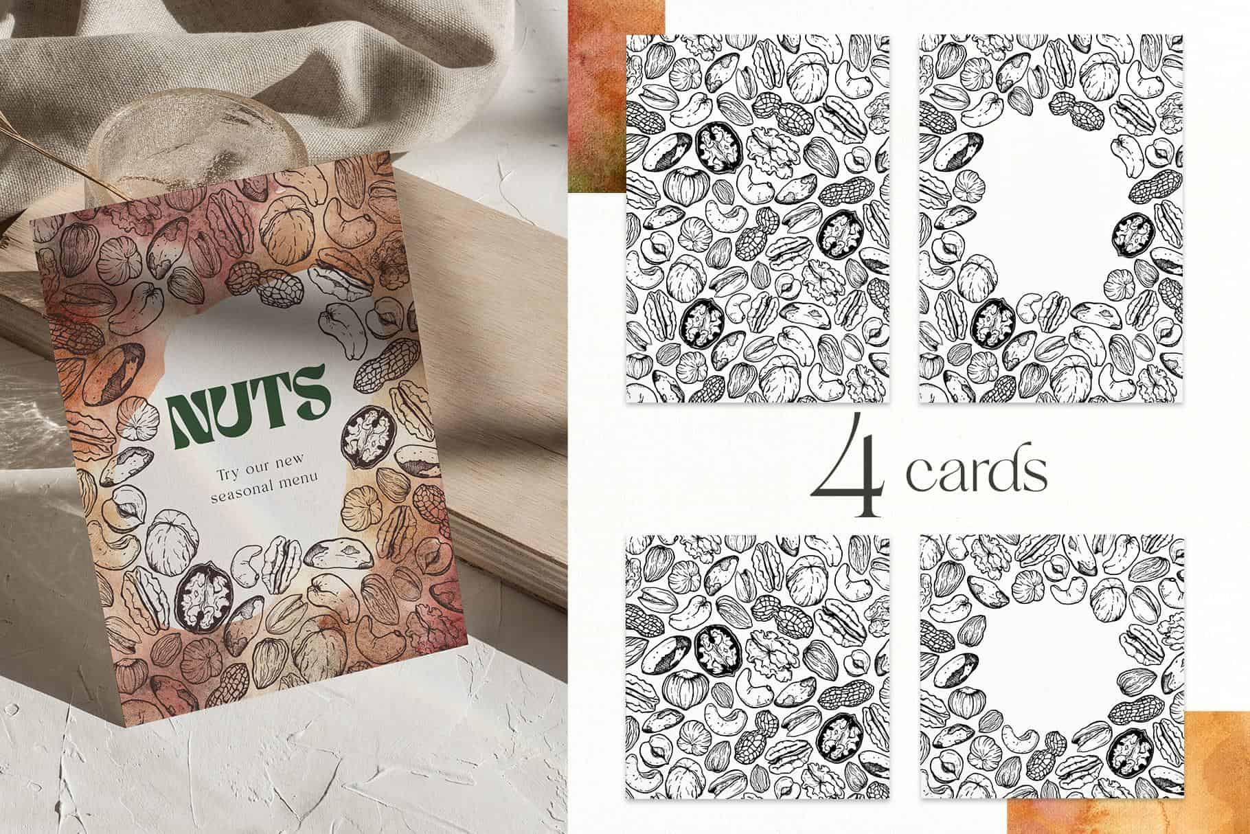 NUTS vector nut illustration texture & patterns - Image 6