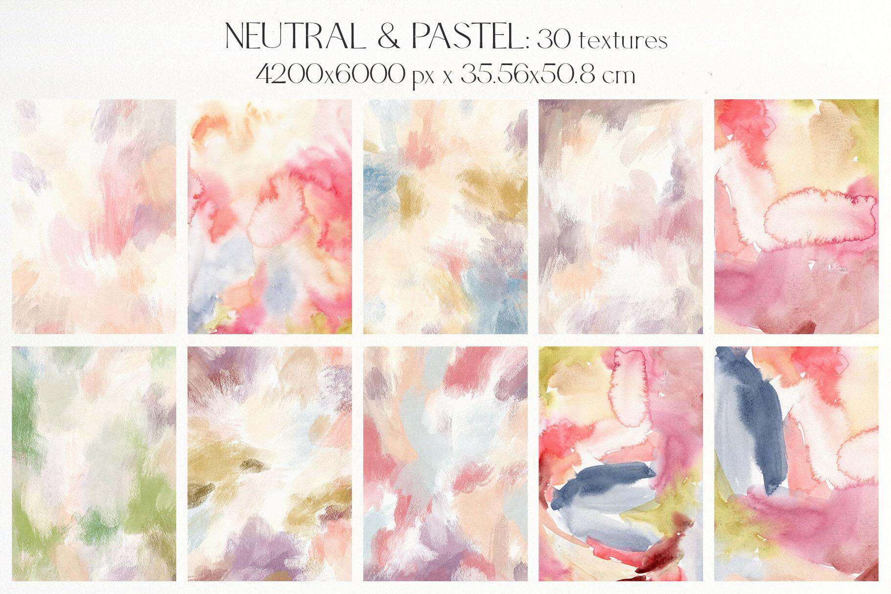 Neutral & Pastel abstract backgrounds and flowers illustration design - Image 6