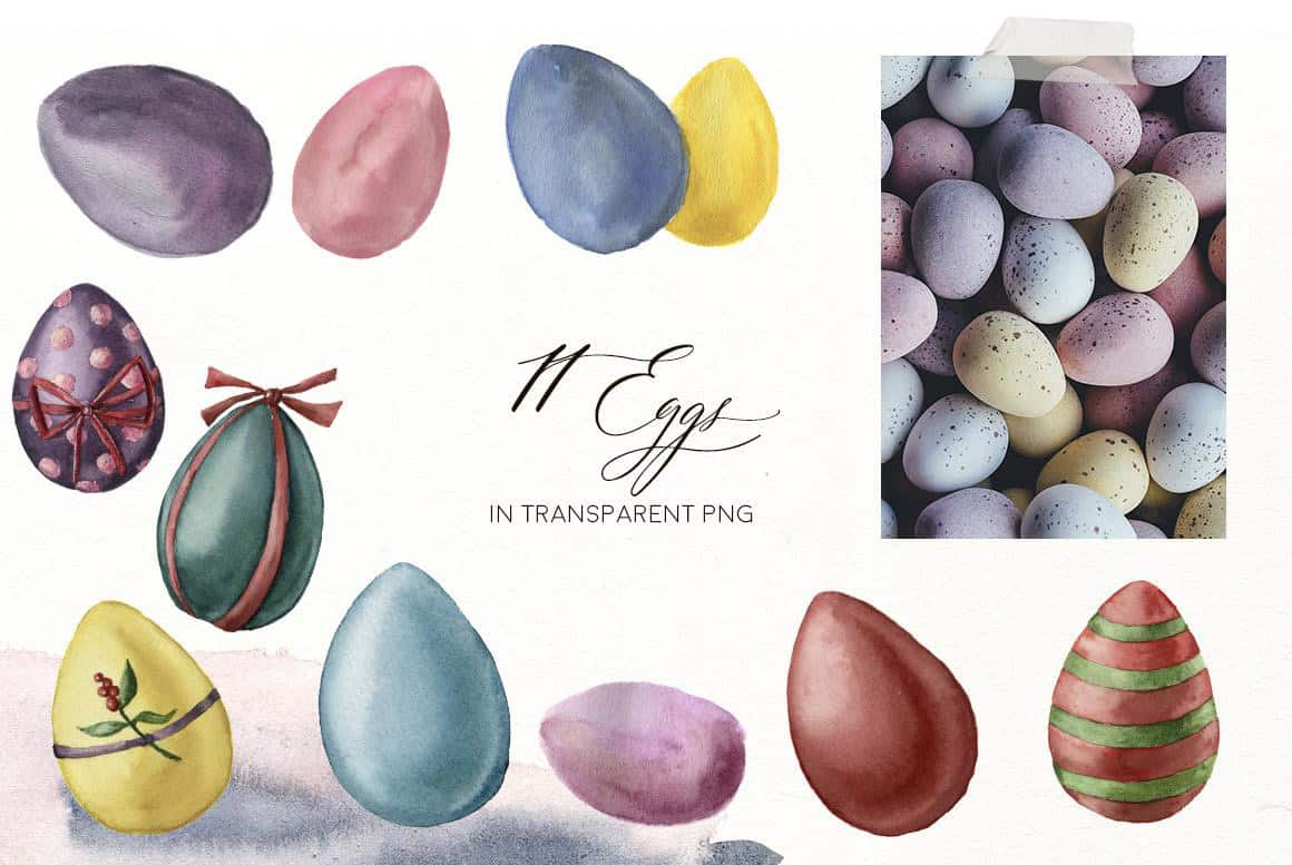 Happy Easter Watercolor bundle - Image 7