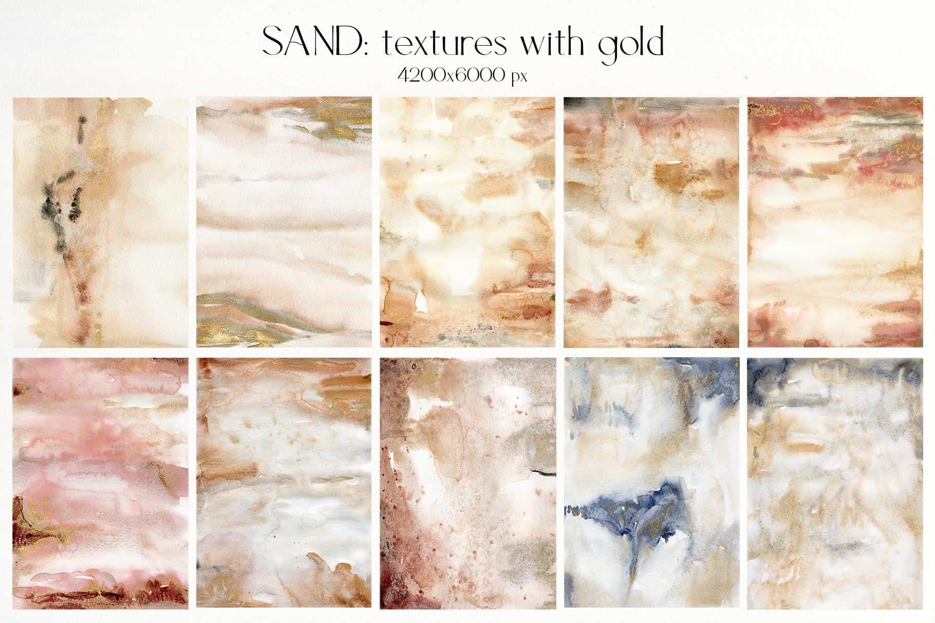 SAND Neutral abstract watercolor backgrounds and textures - Image 7