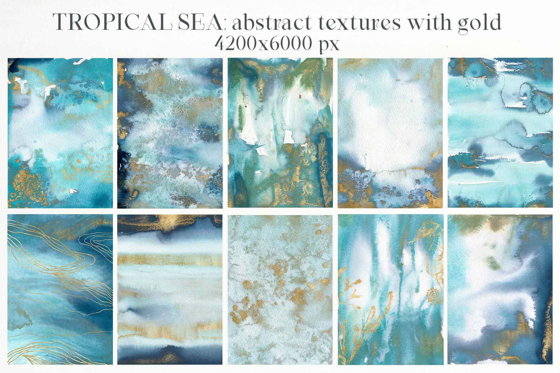 Tropical Sea Creatures: Ocean Animals & Turquoise Backgrounds for Design - Image 10