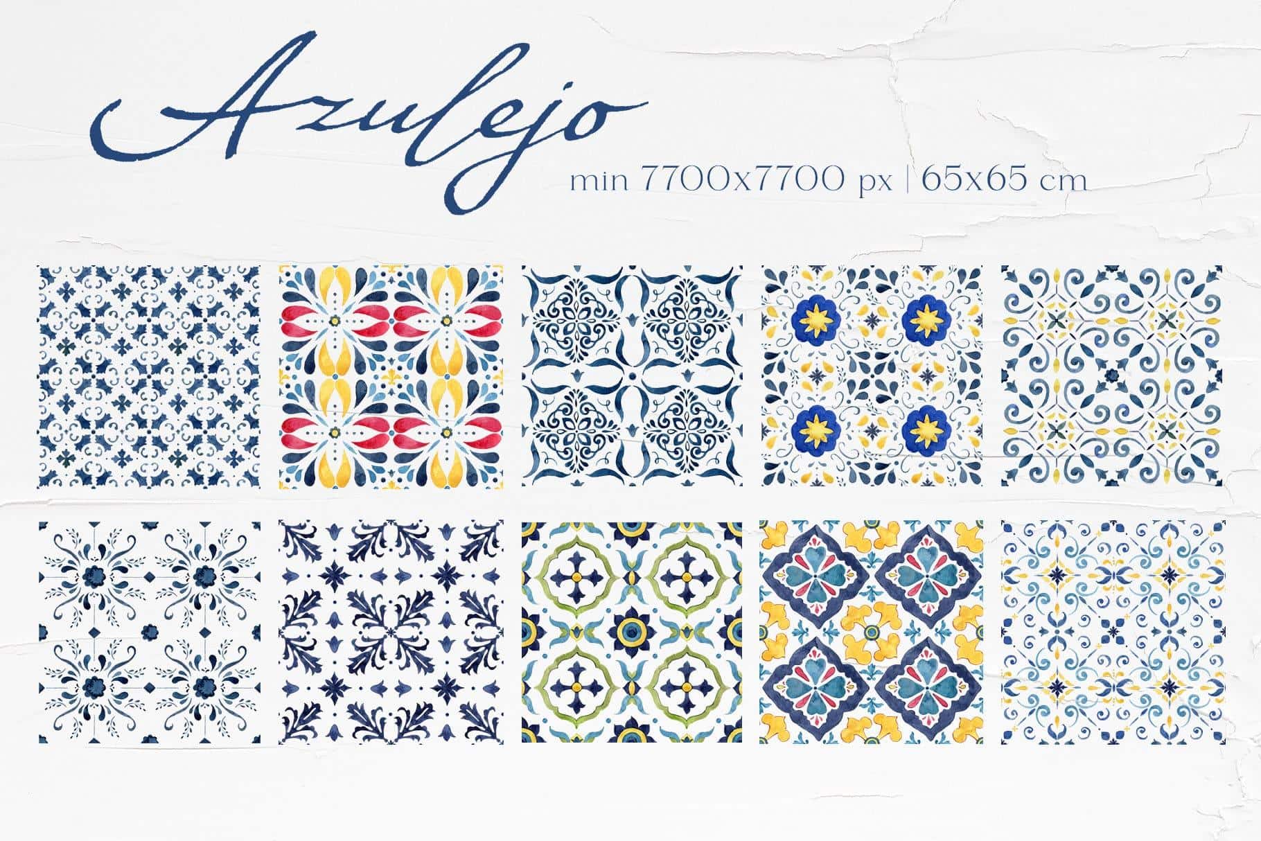 Azulejo Mediterranean Moroccan Portuguese tiles seamless patterns - Image 7