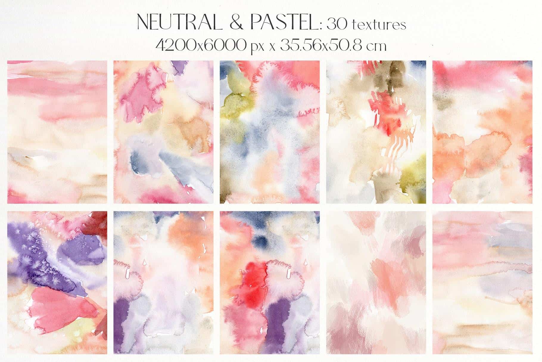Neutral & Pastel abstract backgrounds and flowers illustration design - Image 7