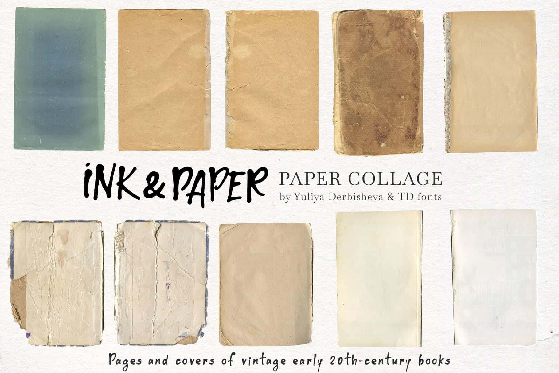 Ink & Paper collage elements mix media abstract backgrounds - Image 7