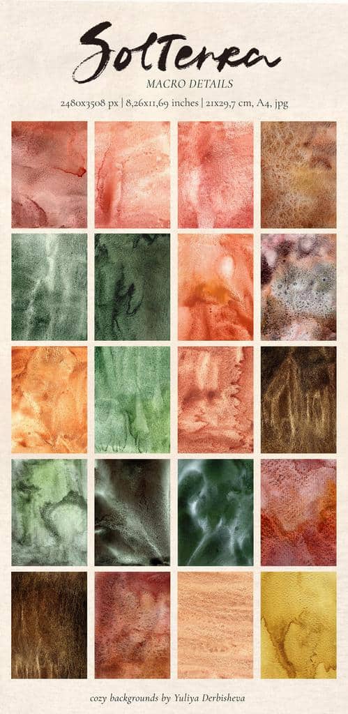 Autumn & Fall Paper Textures – Cozy Watercolor Backgrounds with Stripes, Plaid & Polka Dots | Solterra - Image 8
