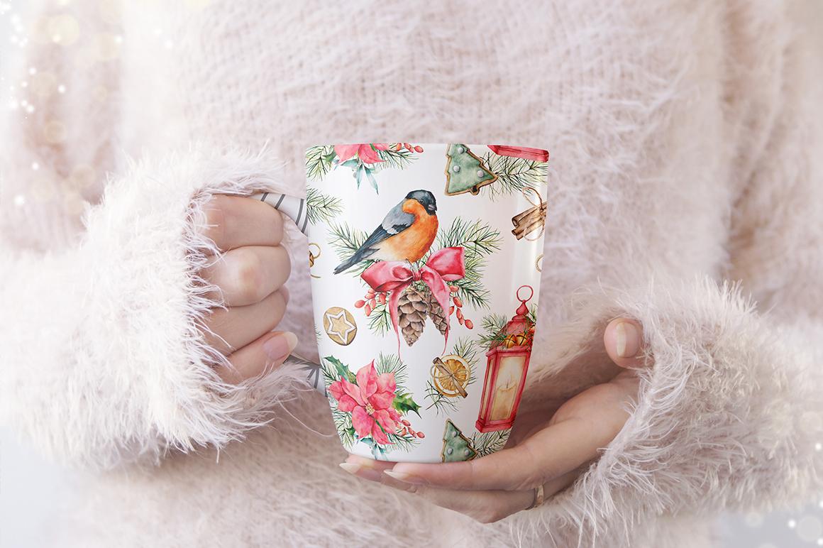 35 elegant Christmas surface pattern design watercolor illustration - Image 8