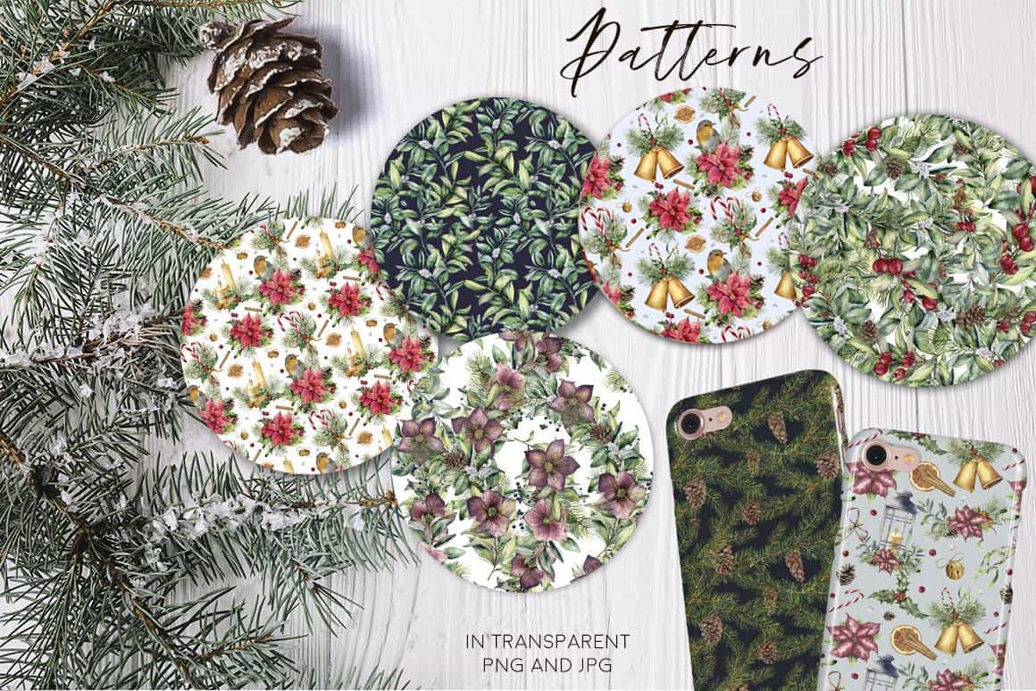 Delicate Christmas: a scandinavian watercolor Wonderland illustrations - Image 8
