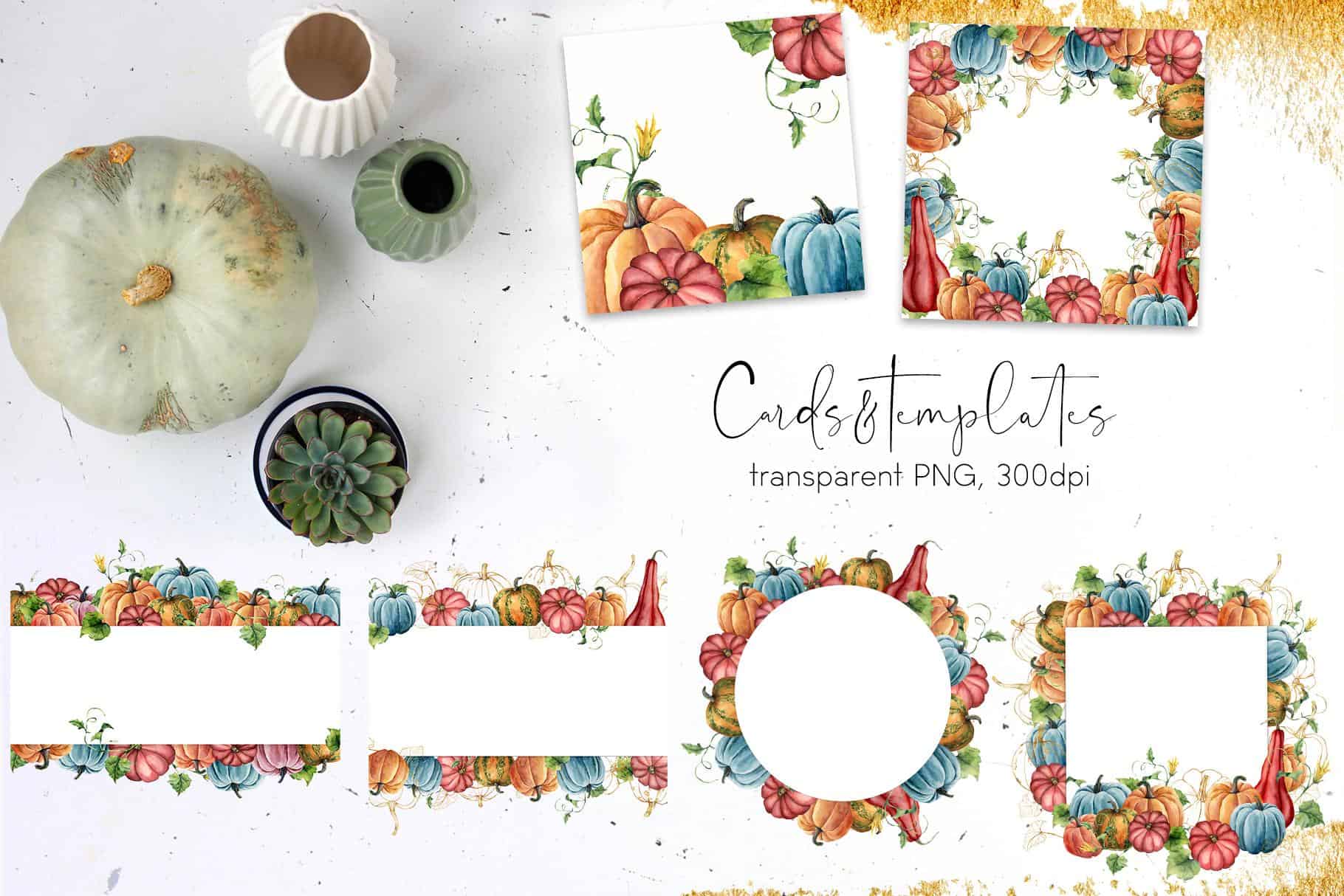 Pumpkins Watercolor & Line Art Illustrations - Image 8