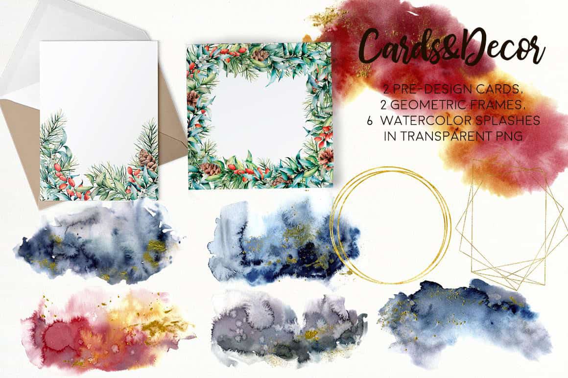 Christmas traditions watercolor festive illustrations and design - Image 8