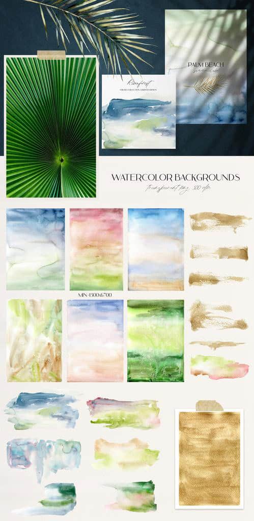 Tropicana: Watercolor Tropical Flowers, Leaves, and Fruits Illustrations - Image 8