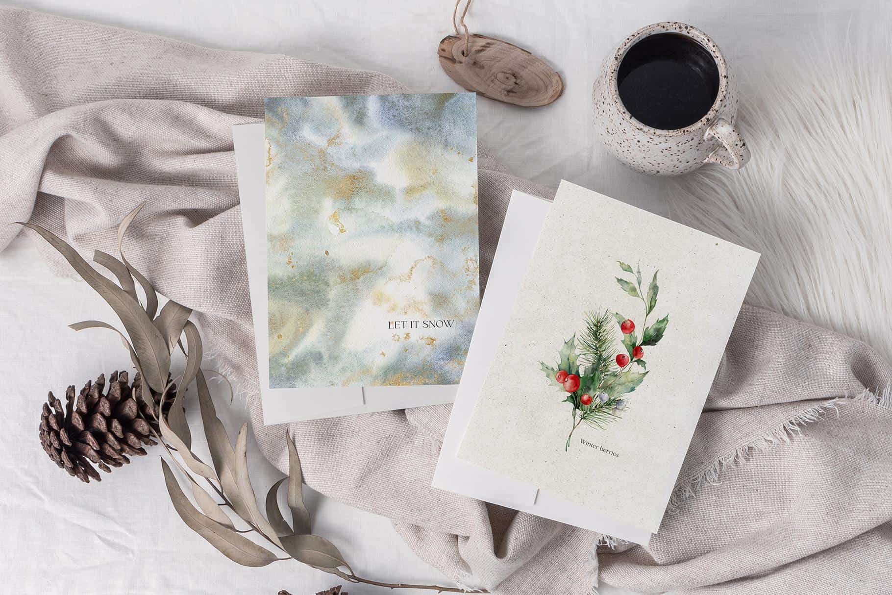 Winter Berries Watercolor Christmas Illustration for festive design - Image 8