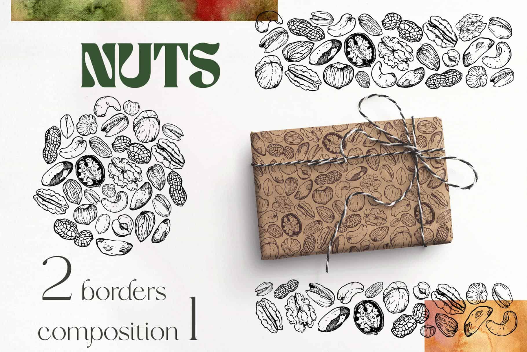 NUTS vector nut illustration texture & patterns - Image 8