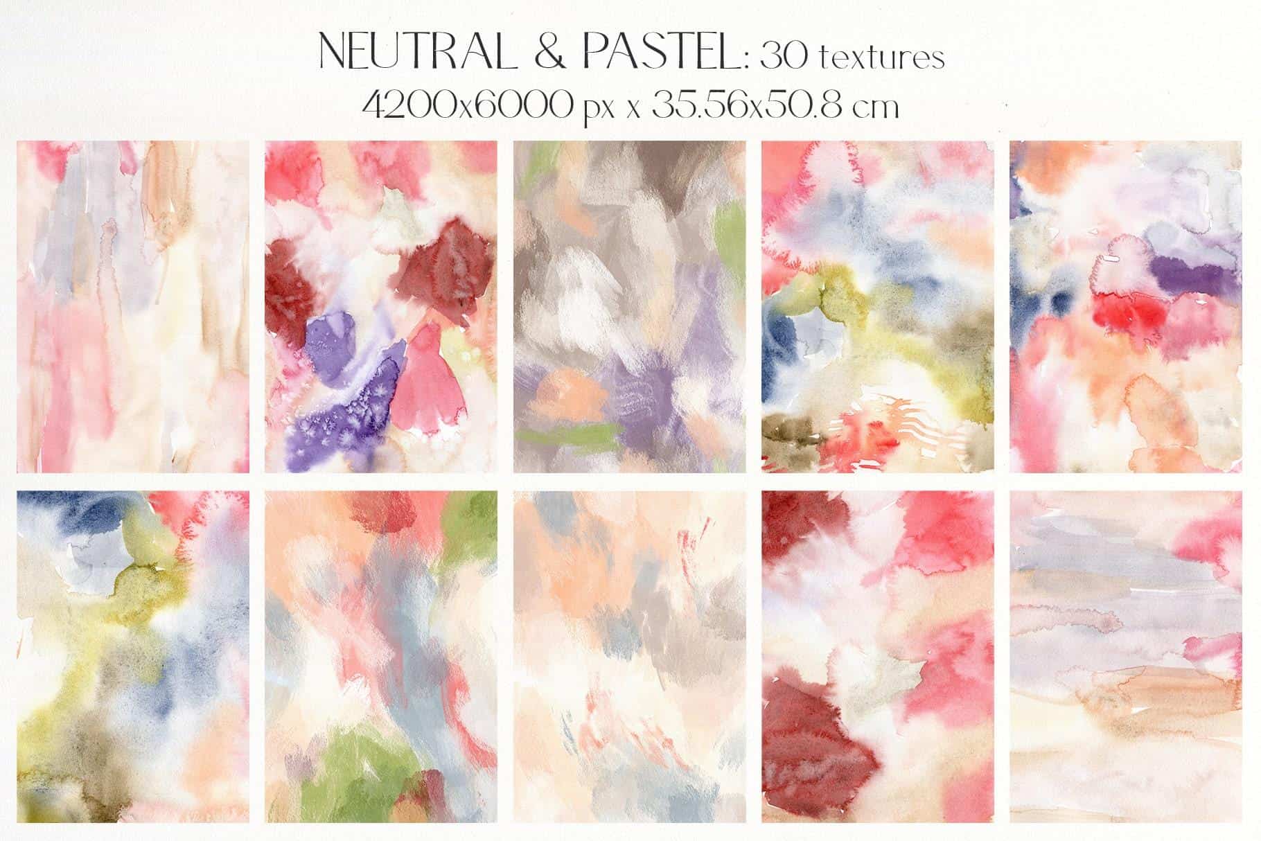 Neutral & Pastel abstract backgrounds and flowers illustration design - Image 8