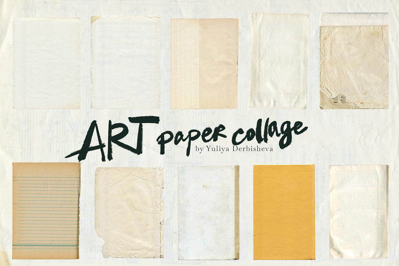 Art Paper Collage Mixed media elements, modern & vintage paper textures - Image 8