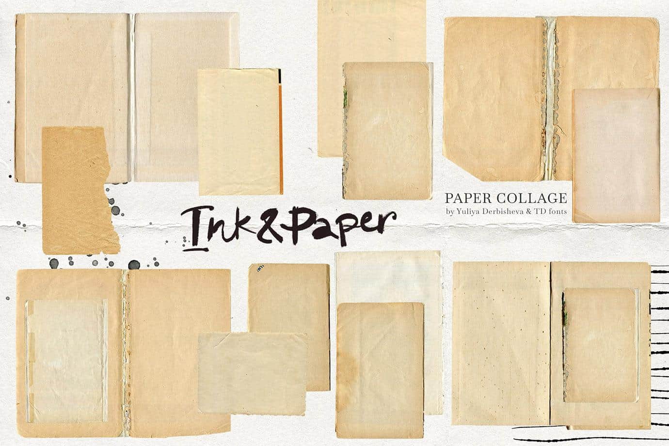 Ink & Paper Collage – 189+ Mixed Media Collage Elements, Modern & Vintage Paper Textures PNG Pack - Image 9