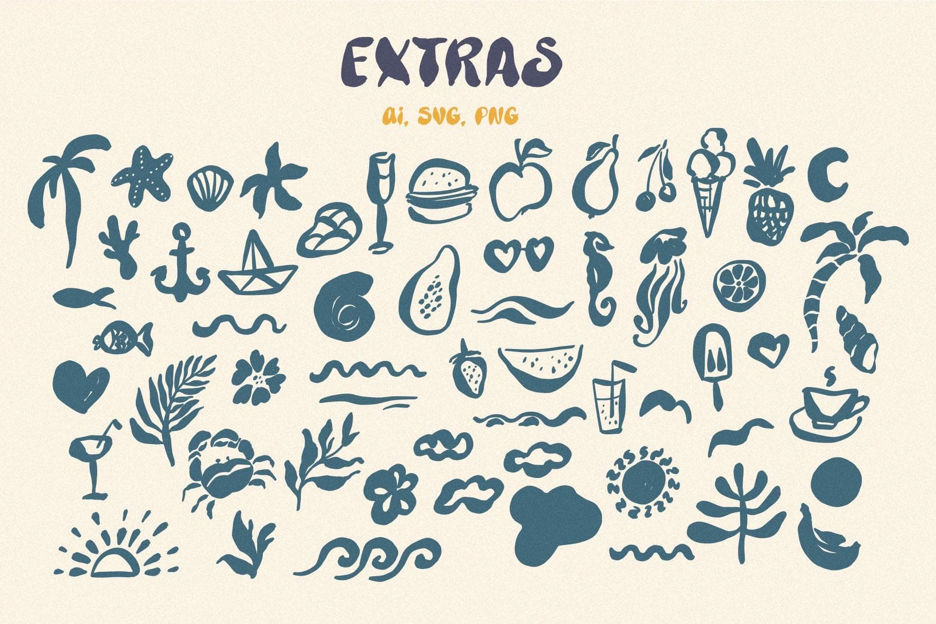 Coastal soul wavy groovy handwritten font + sea illustrations - Image 9