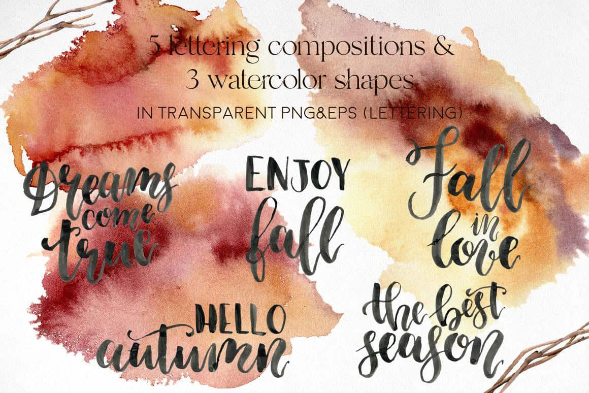Fall in love watercolor autumn flowers - Image 9