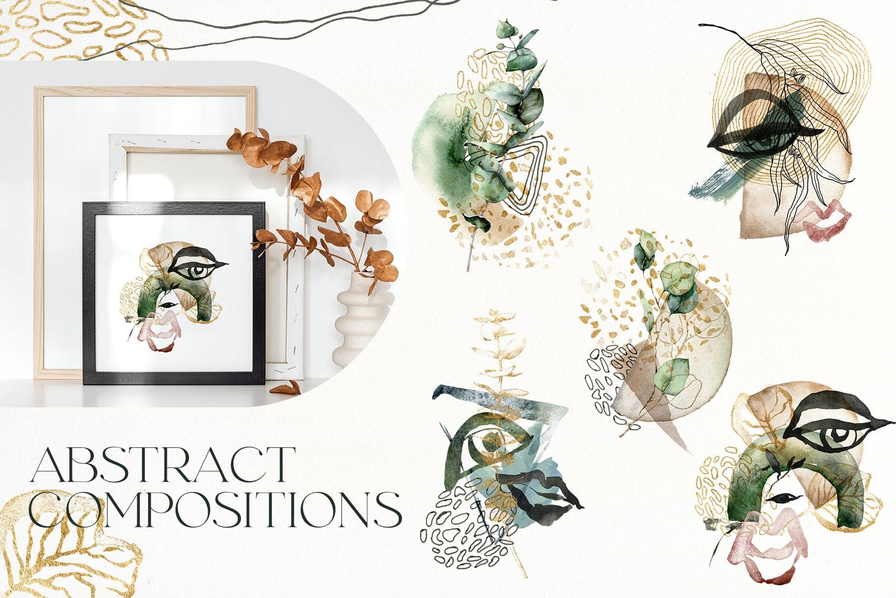 Eucalyptus watercolor greenery foliage leaves illustrations - Image 9