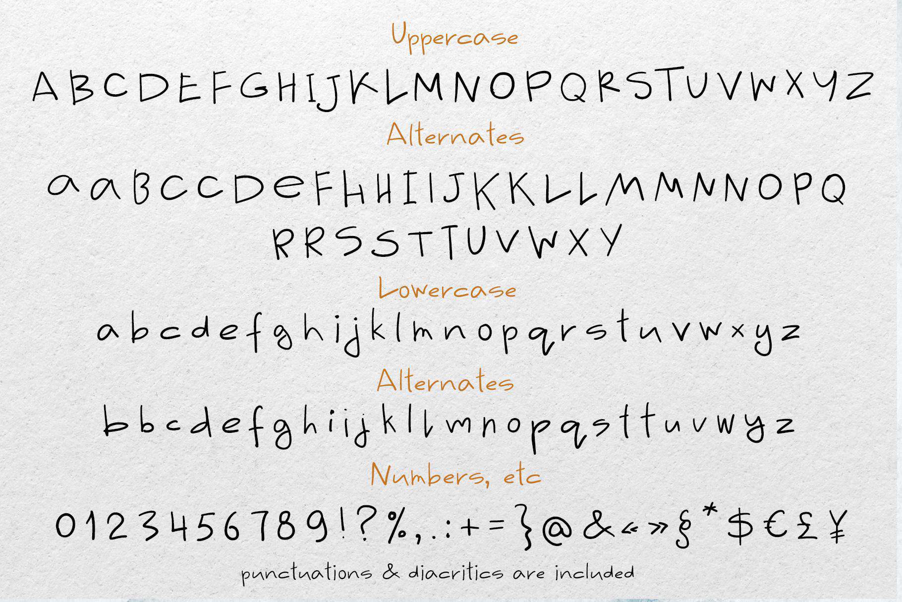 MONTI handwriting textured font + food and floral extras - Image 10