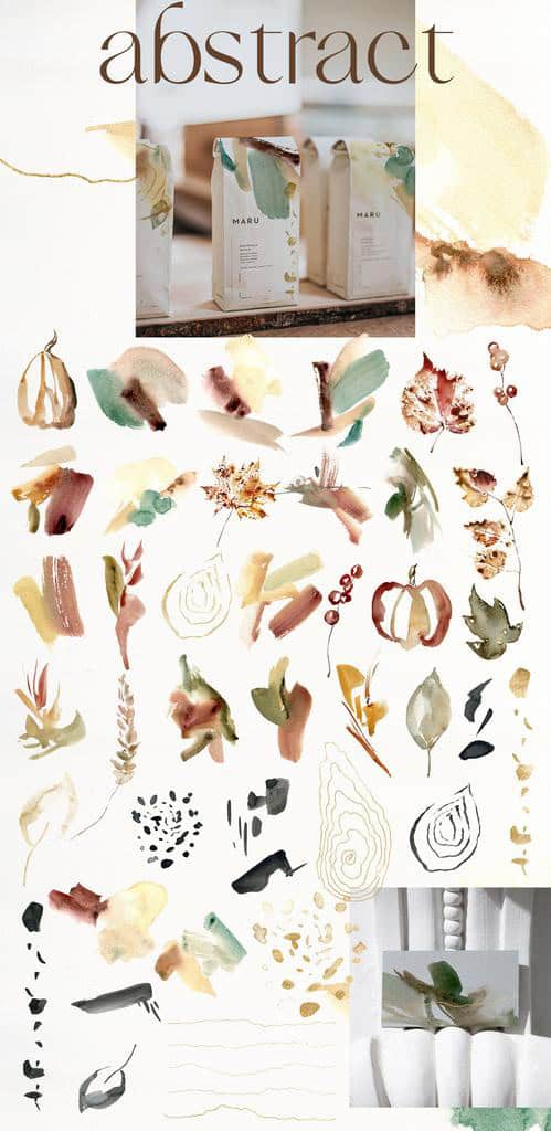 BRIGHT AUTUMN watercolor flowers, pumpkins and birds fall illustrations - Image 10