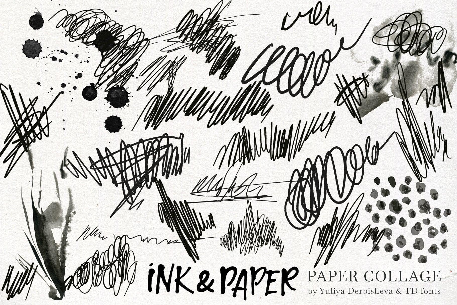 Ink & Paper collage elements mix media abstract backgrounds - Image 10