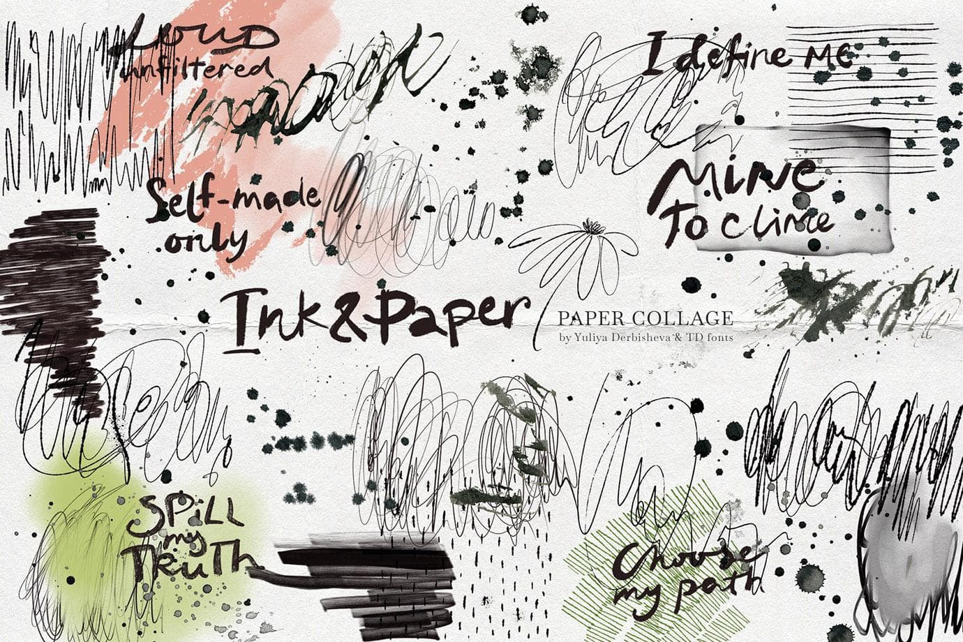 Ink & Paper Collage – 189+ Mixed Media Collage Elements, Modern & Vintage Paper Textures PNG Pack - Image 10