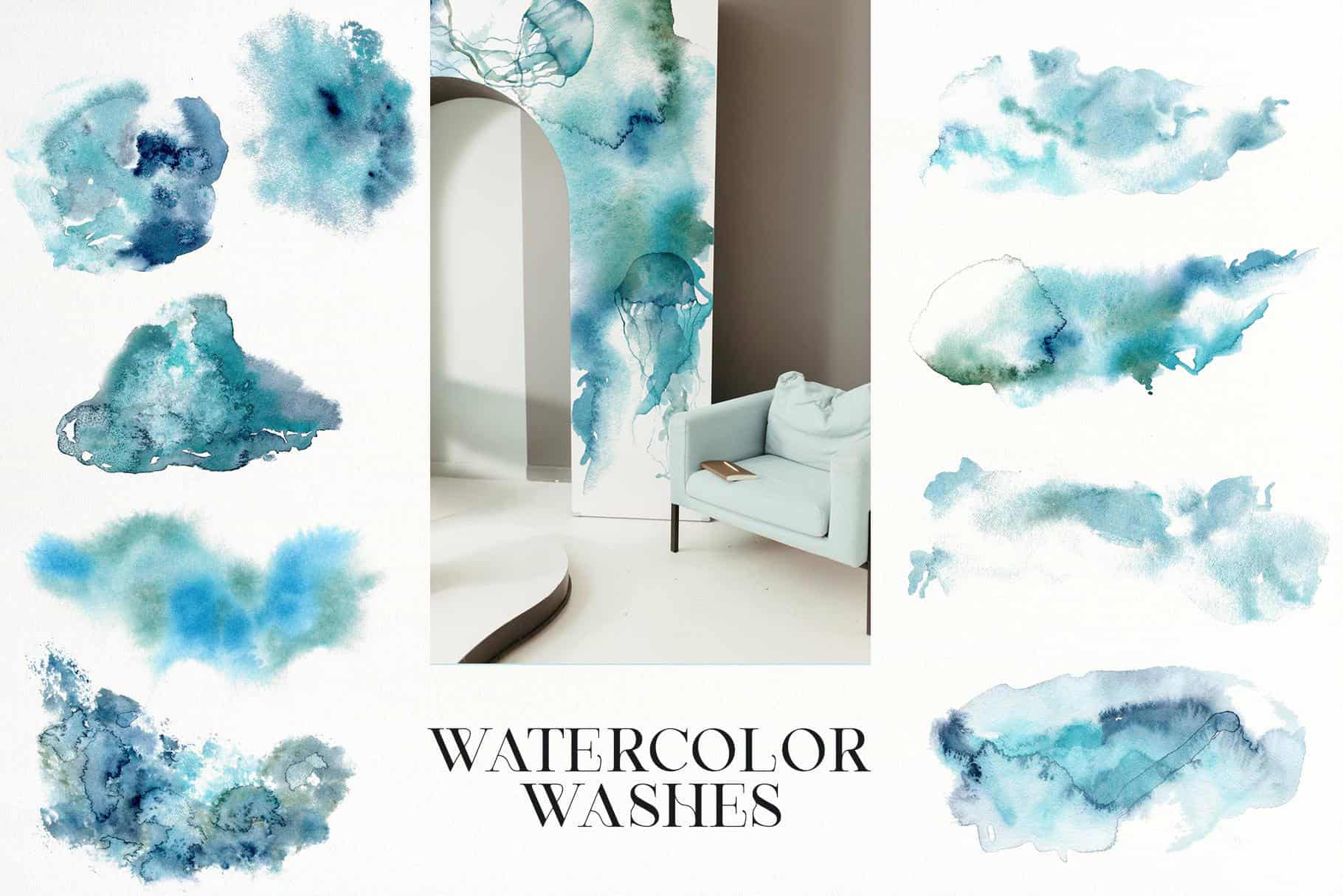 Tropical Sea Creatures: Ocean Animals & Turquoise Backgrounds for Design - Image 2