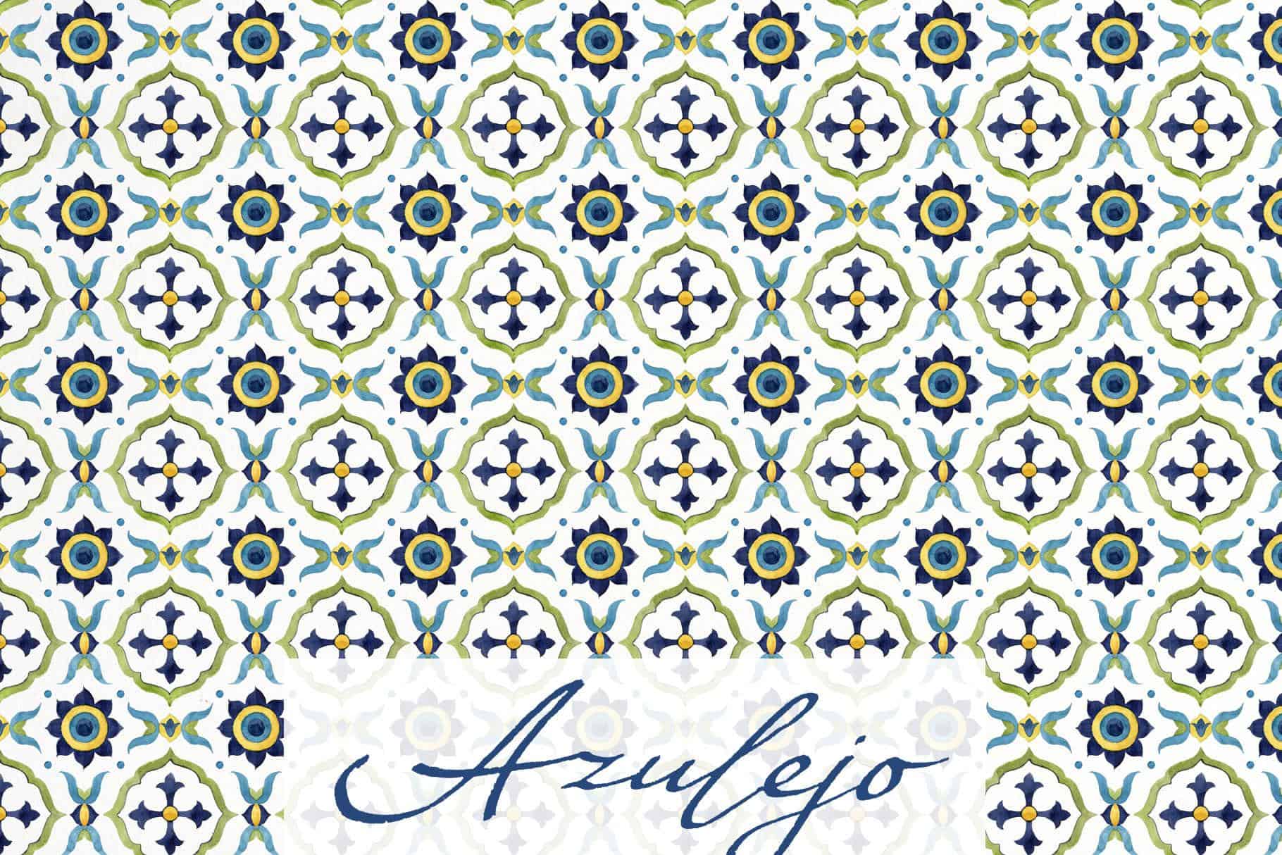 Azulejo Mediterranean Moroccan Portuguese tiles seamless patterns - Image 11