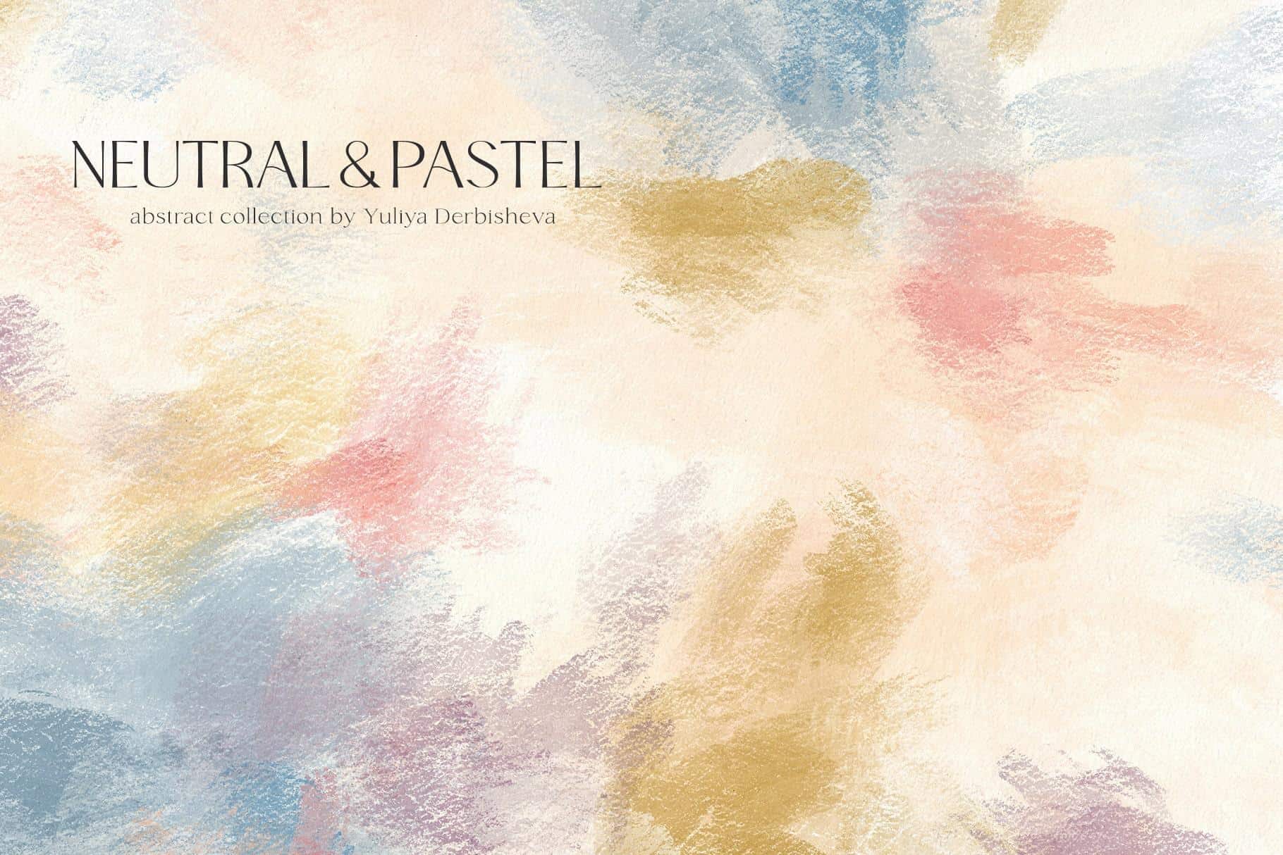 Neutral & Pastel abstract backgrounds and flowers illustration design - Image 11