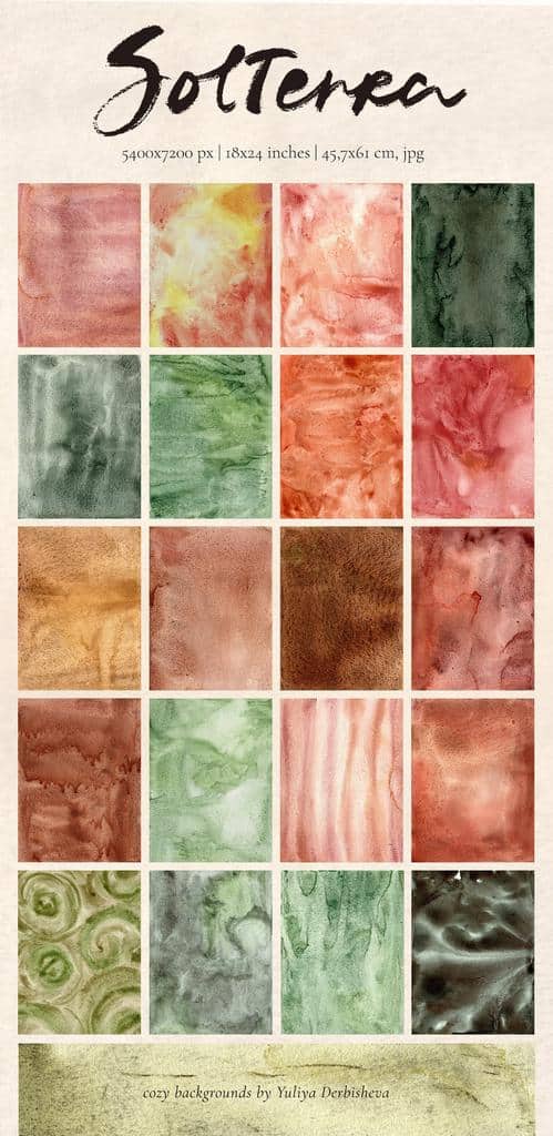 Autumn & Fall Paper Textures – Cozy Watercolor Backgrounds with Stripes, Plaid & Polka Dots | Solterra - Image 11