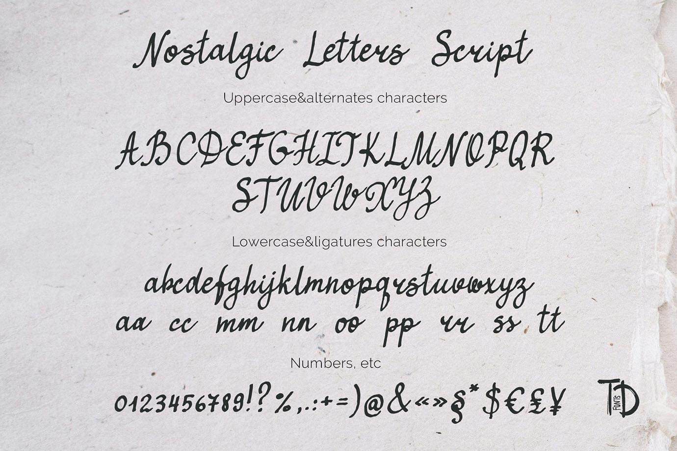 Nostalgic letters handwriting script sans font duo vintage - Image 11