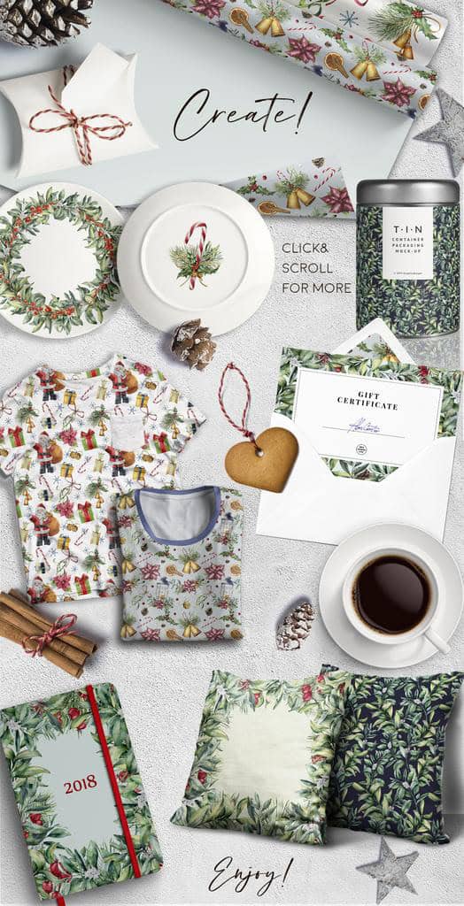 Elegant Christmas watercolor festive illustrations - Image 12