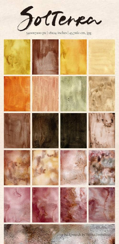 Autumn & Fall Paper Textures – Cozy Watercolor Backgrounds with Stripes, Plaid & Polka Dots | Solterra - Image 12