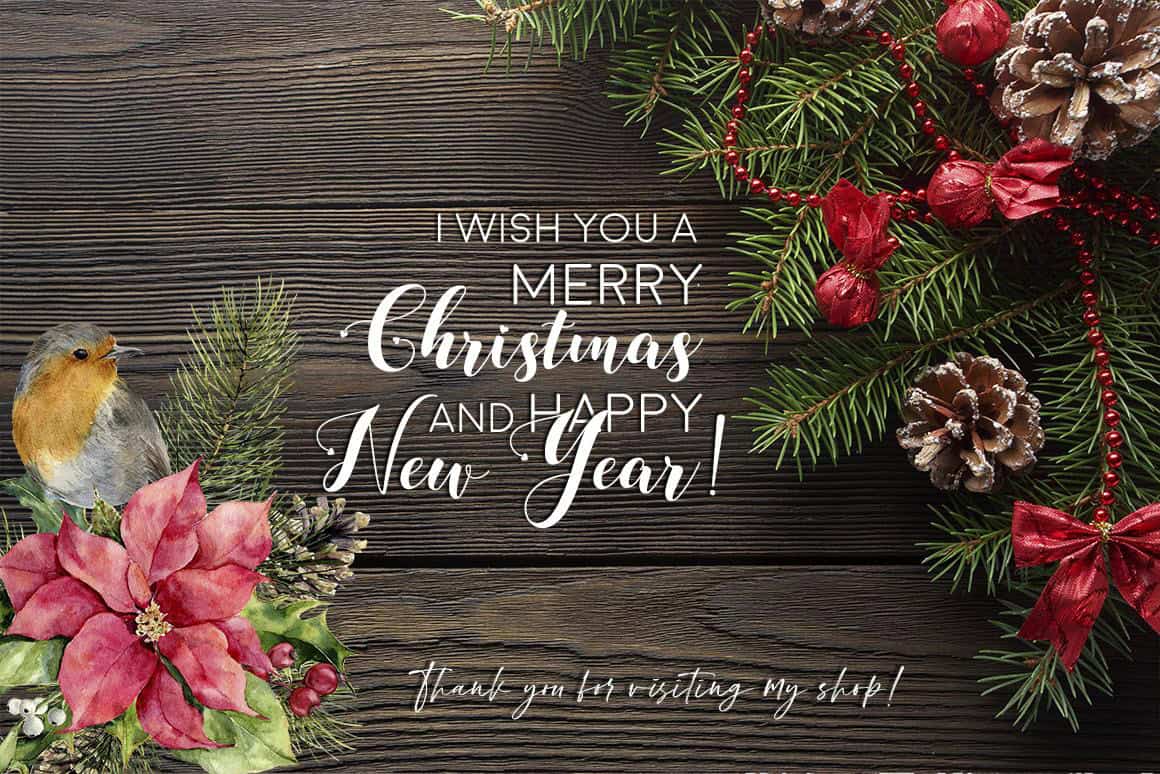 Elegant Christmas watercolor festive illustrations - Image 13