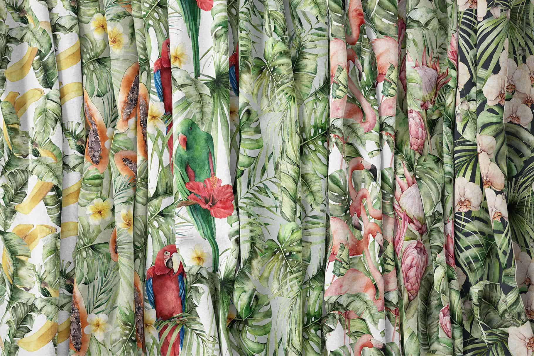 Tropics: tropical leaves and flowers surface patterns design - Image 13