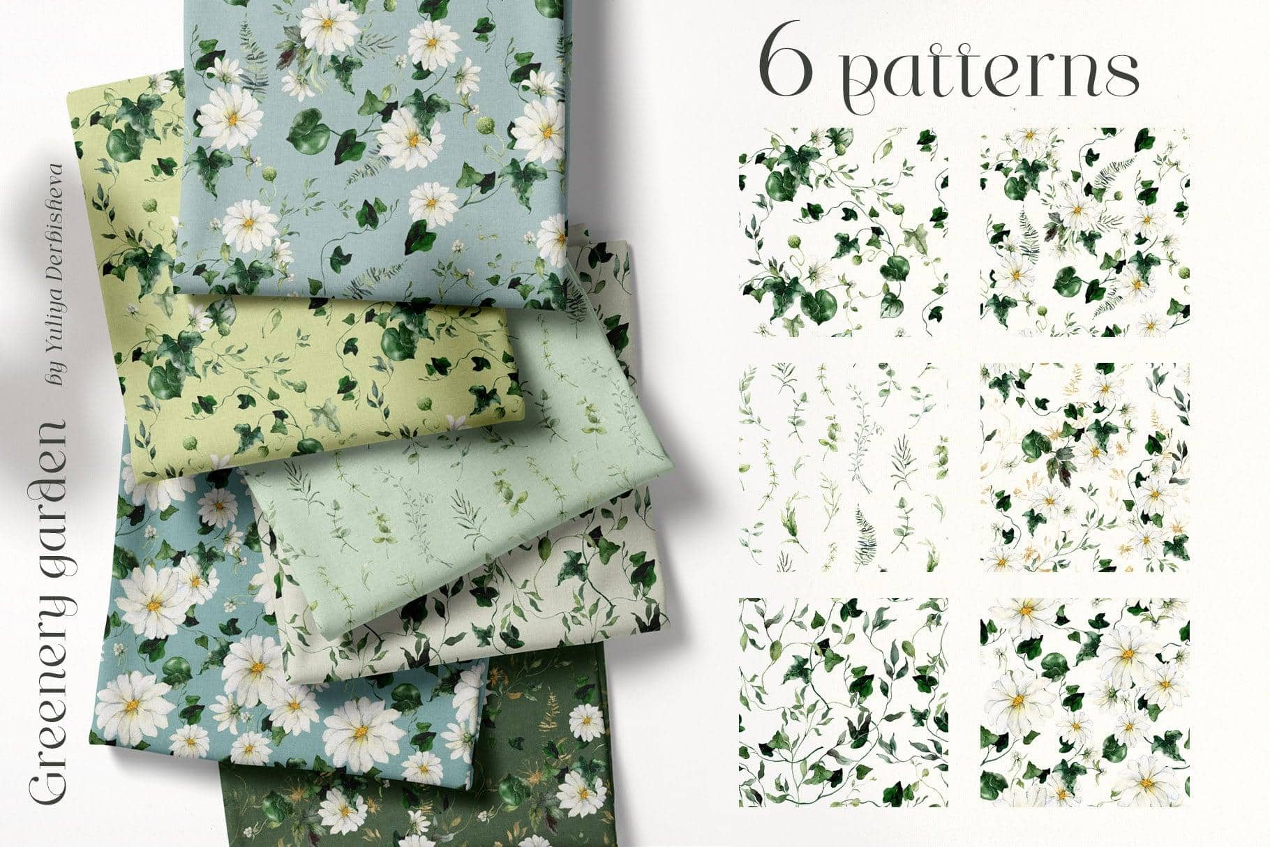 Greenery garden watercolor foliage illustrations clipart - Image 13